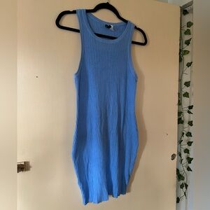 Divided Blue Ribbed Bodycon Dress